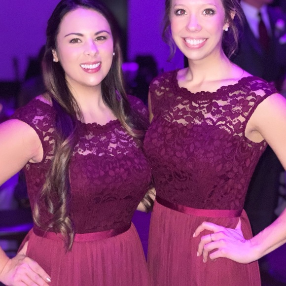 Bridesmaids Dress - Size 8 - Wine - David’s Bridal - Picture 4 of 6